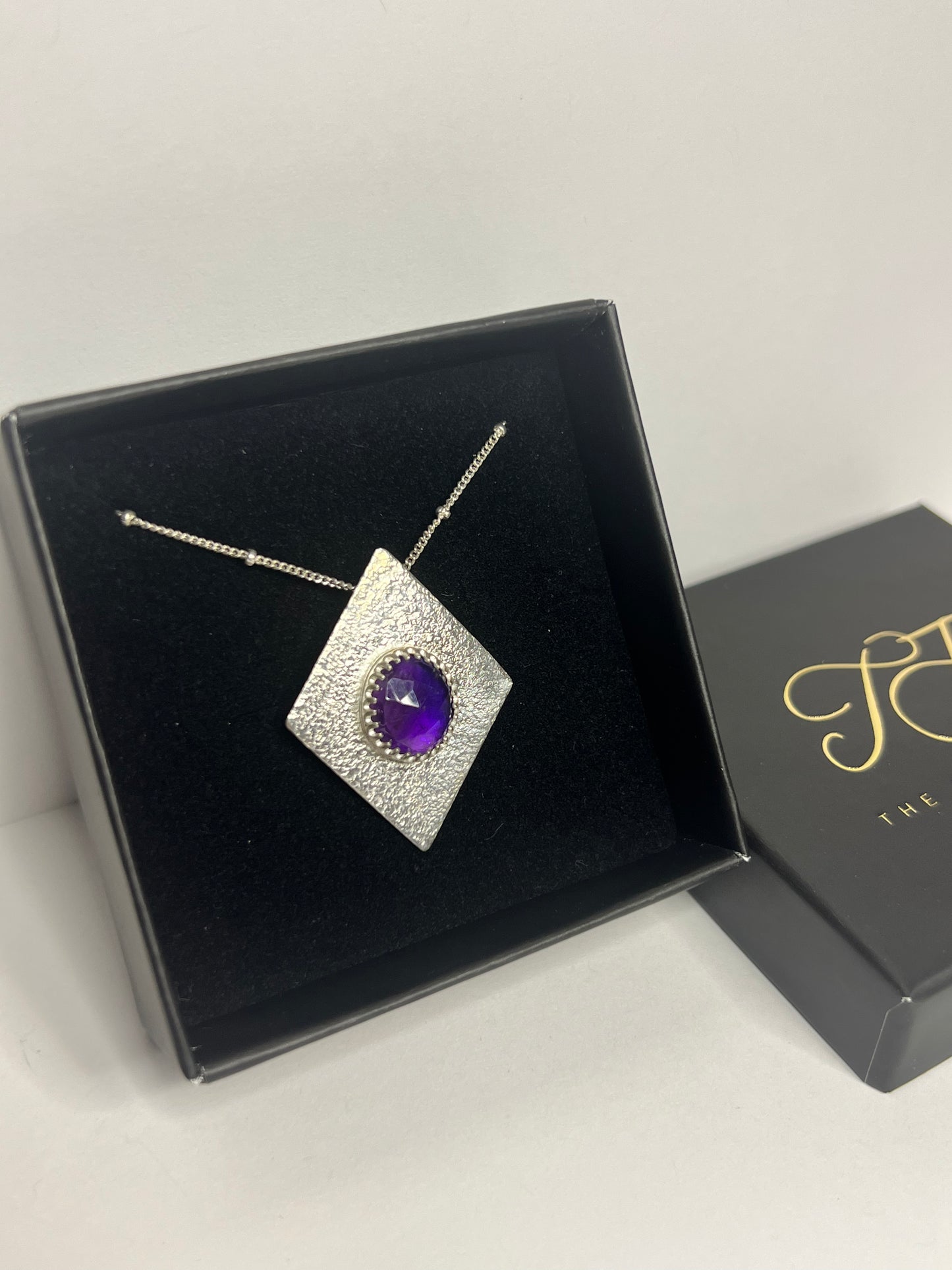 Amethyst and Sterling silver necklace