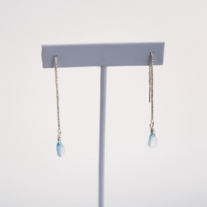 London blue topaz threader Earrings