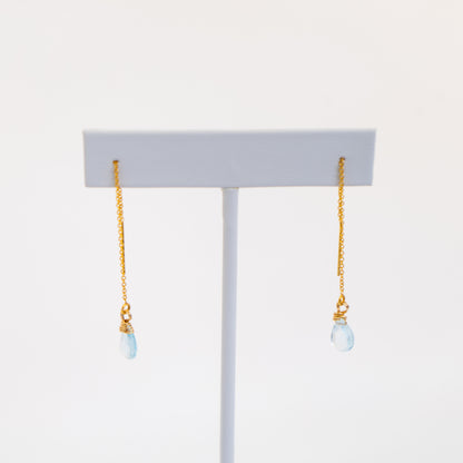 London blue topaz threader Earrings