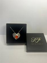 Load image into Gallery viewer, Carnelian and Sterling silver heart necklace
