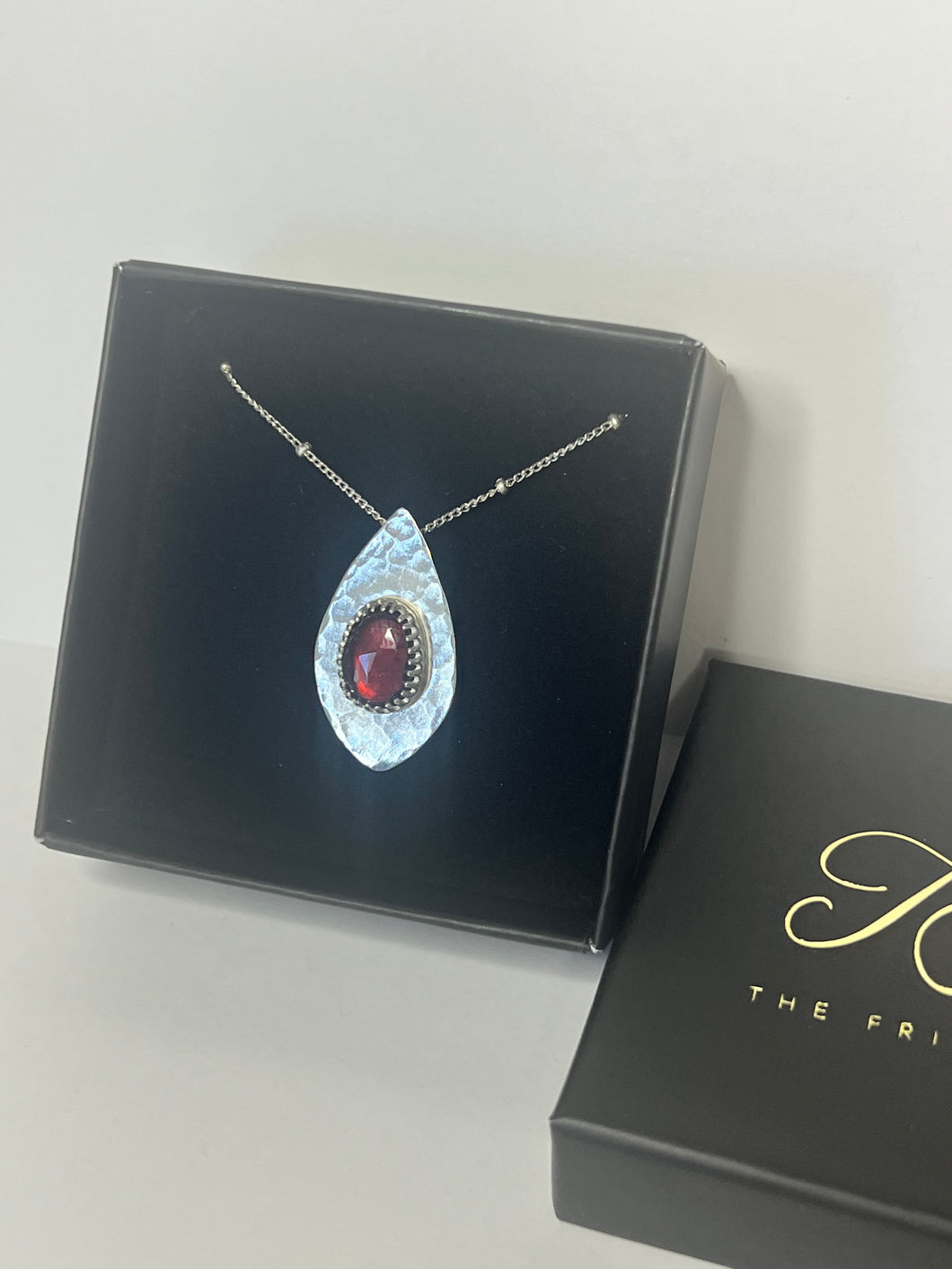 Garnet and Sterling silver necklace