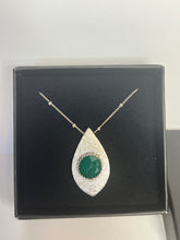 Load image into Gallery viewer, Green Onyx and Sterling silver necklace

