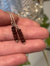 Load image into Gallery viewer, Garnet gemstone threader earrings
