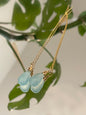 Blue chalcedony gemstone threader earrings