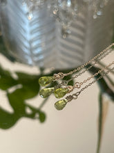Load image into Gallery viewer, Peridot gemstone threader earrings
