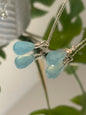 Blue chalcedony gemstone threader earrings