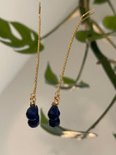 Load image into Gallery viewer, Sapphire gemstone threader earrings
